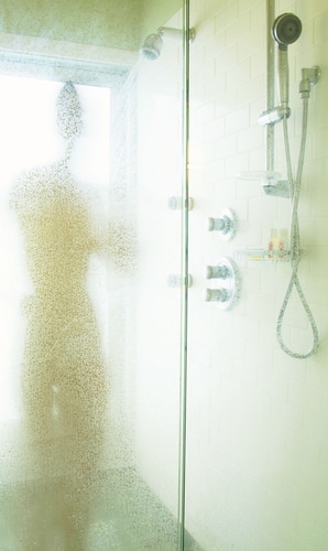 Pd shutterstockimage, Showering with a third, Threesome, submissive exercise,